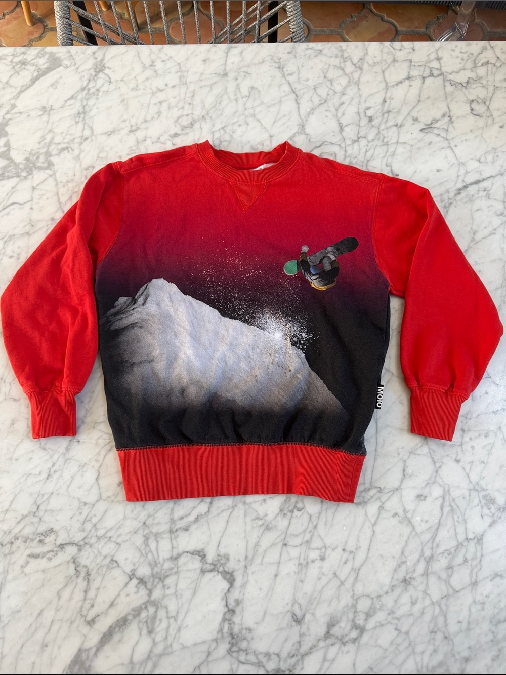 Molo Snowboard Graphic Sweatshirt Sz 152 Sz 10/12 Organic Cotton